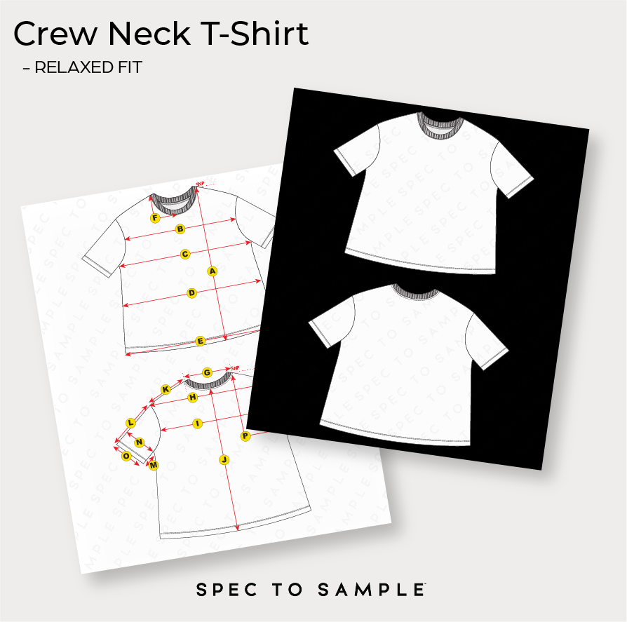 Editable CAD Sketch for Oversized T-Shirt | Spec to Sample – Spec