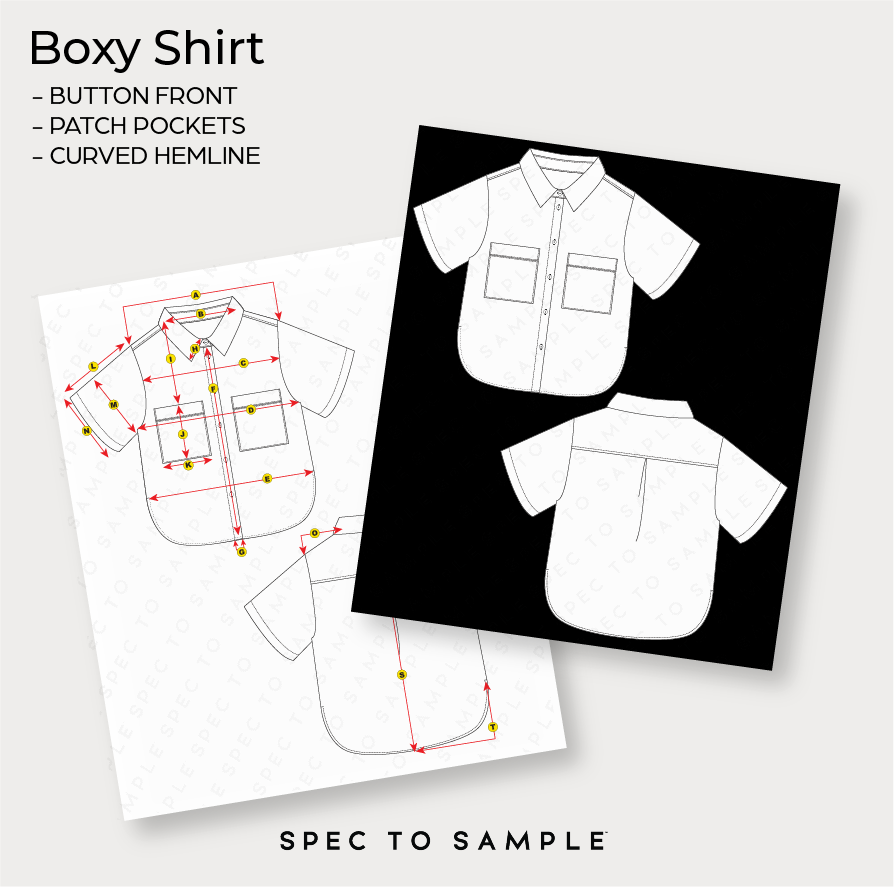 Short Sleeve Box Shirt Sketch