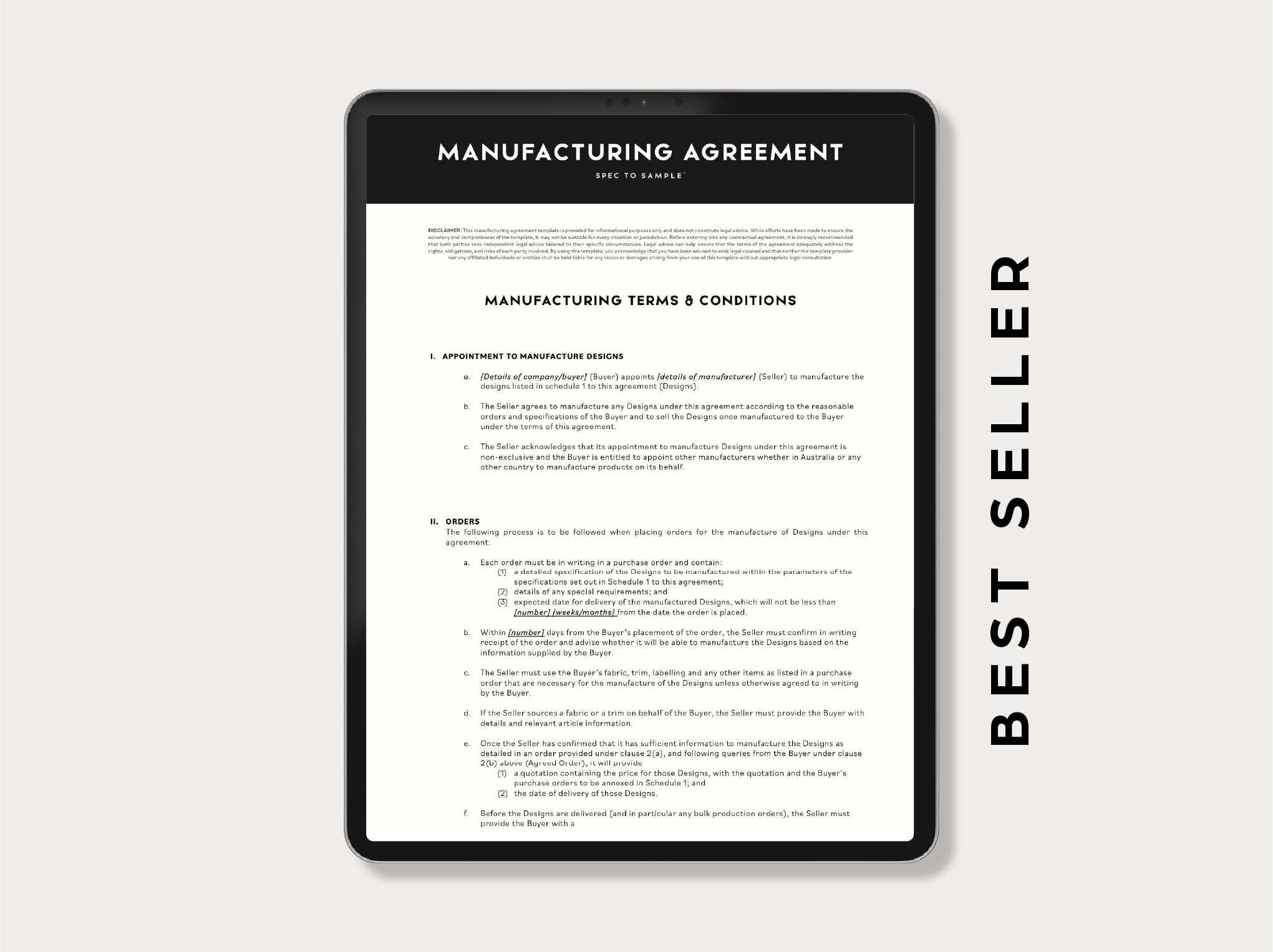 Manufacturing Agreement