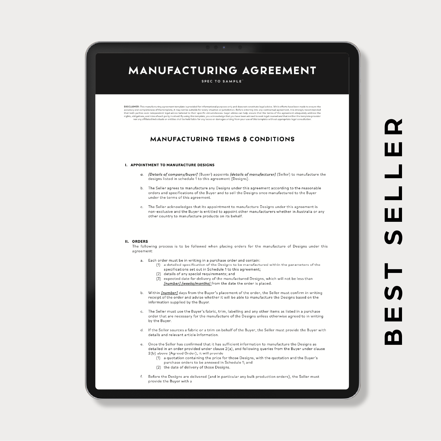 Manufacturing Agreement