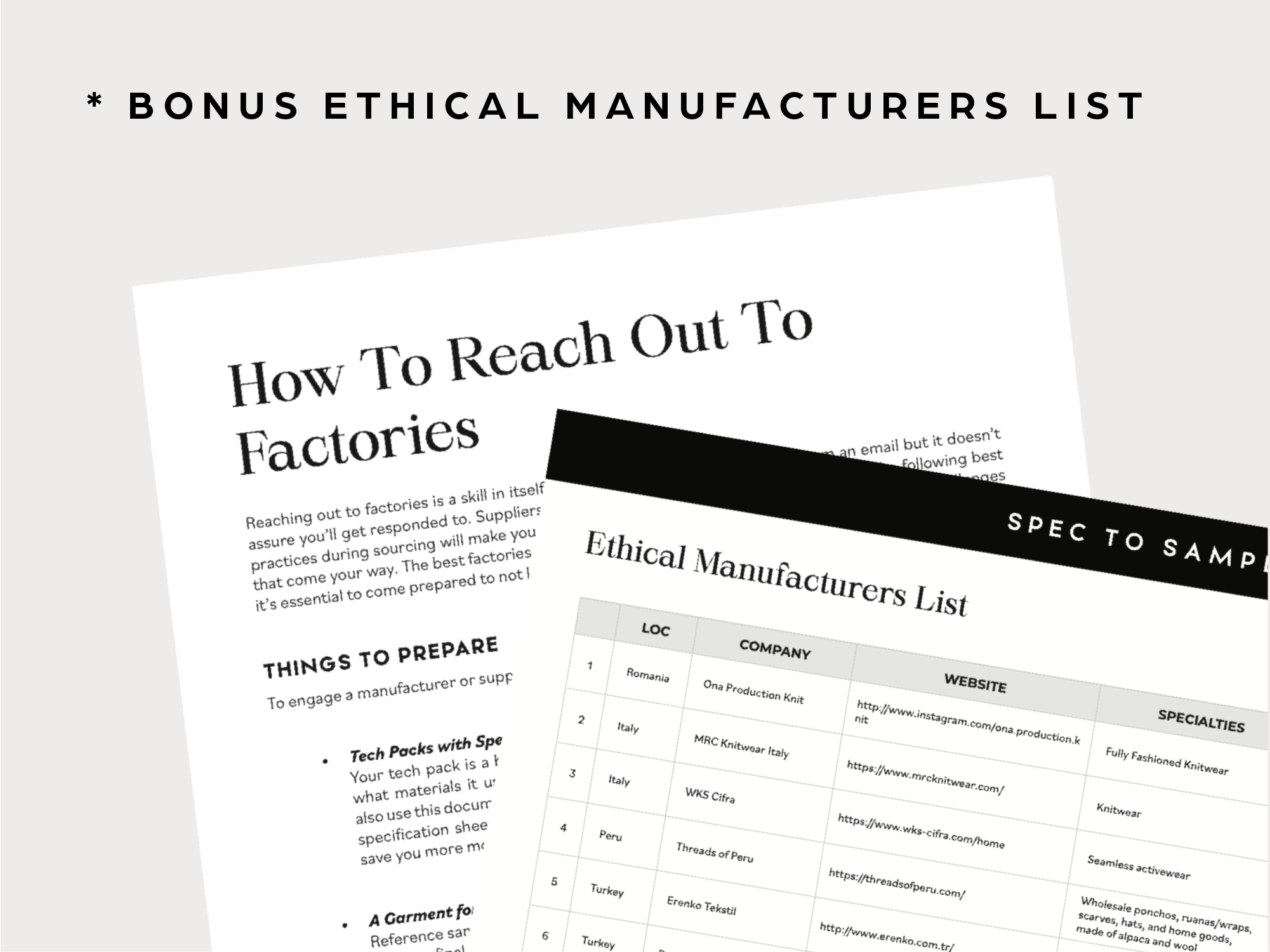 Ethical Manufacturing Guide with Bonus Contact List