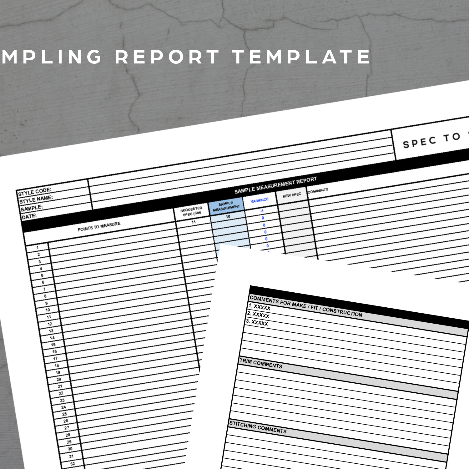 Sampling Report Template – Spec To Sample