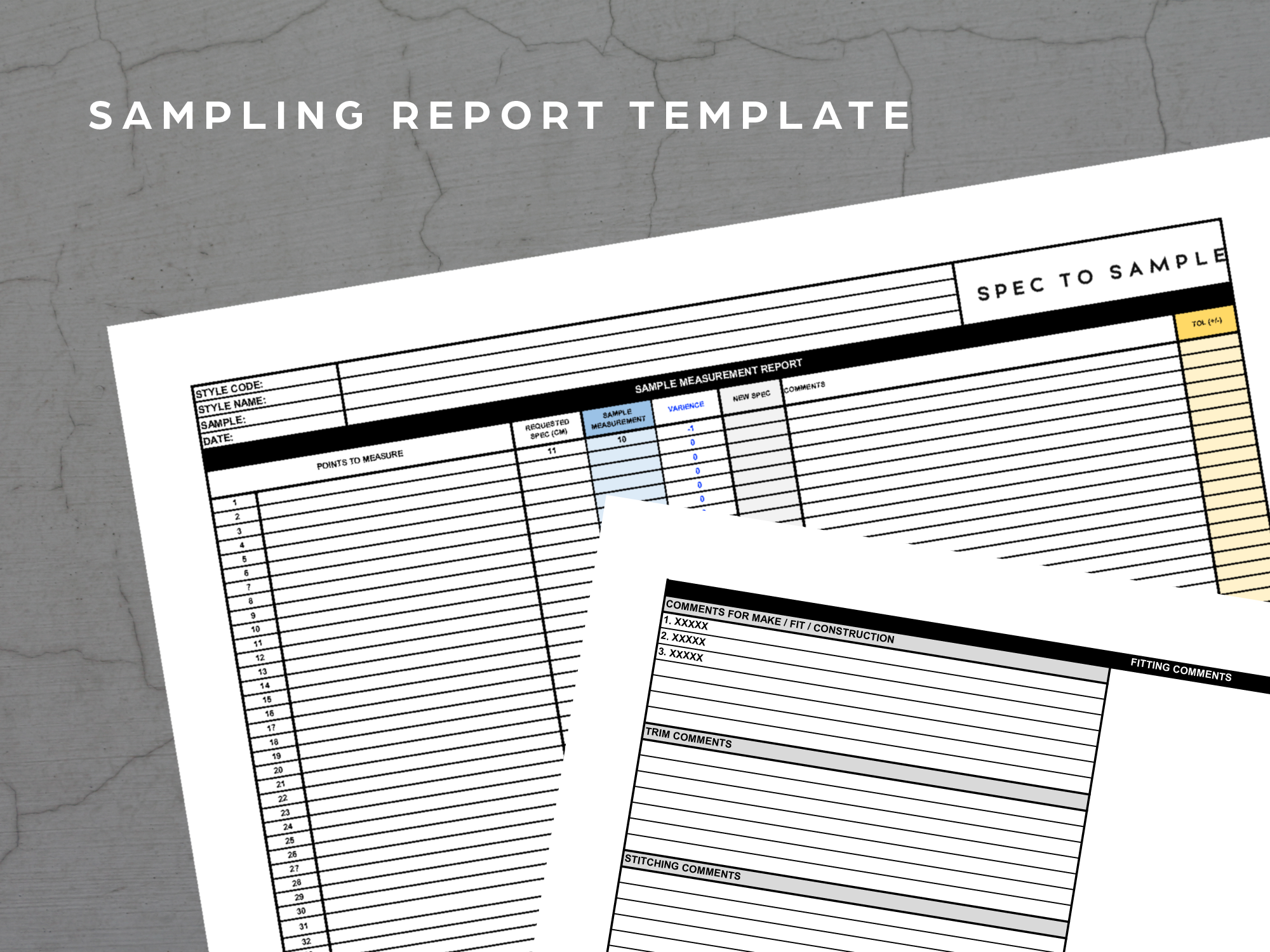 Sampling Report Template