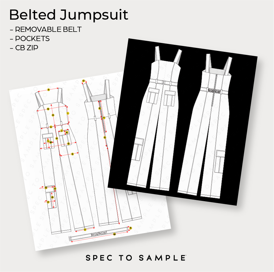 Belted Jumpsuit Sketch