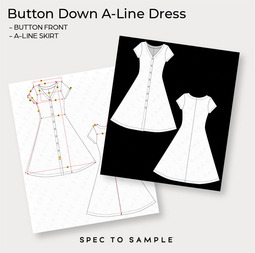 Button Down A-Line Dress