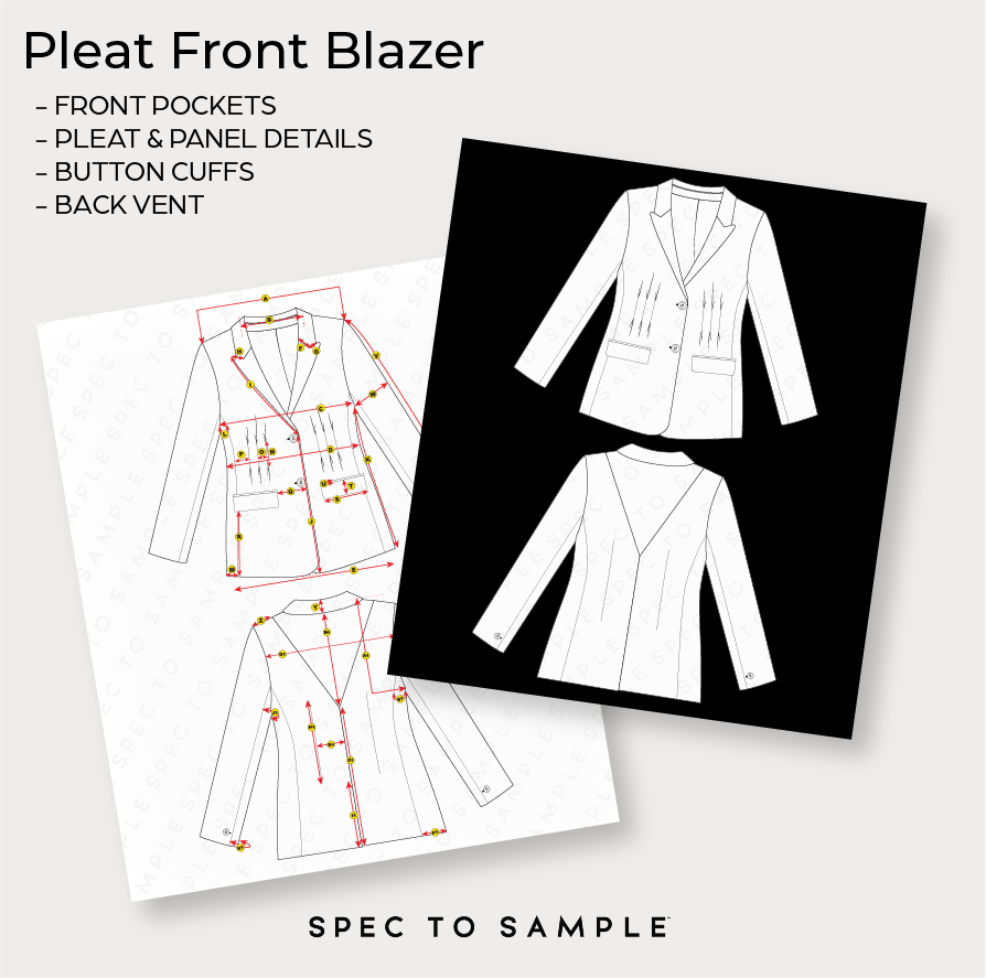 Pleated Blazer Sketch