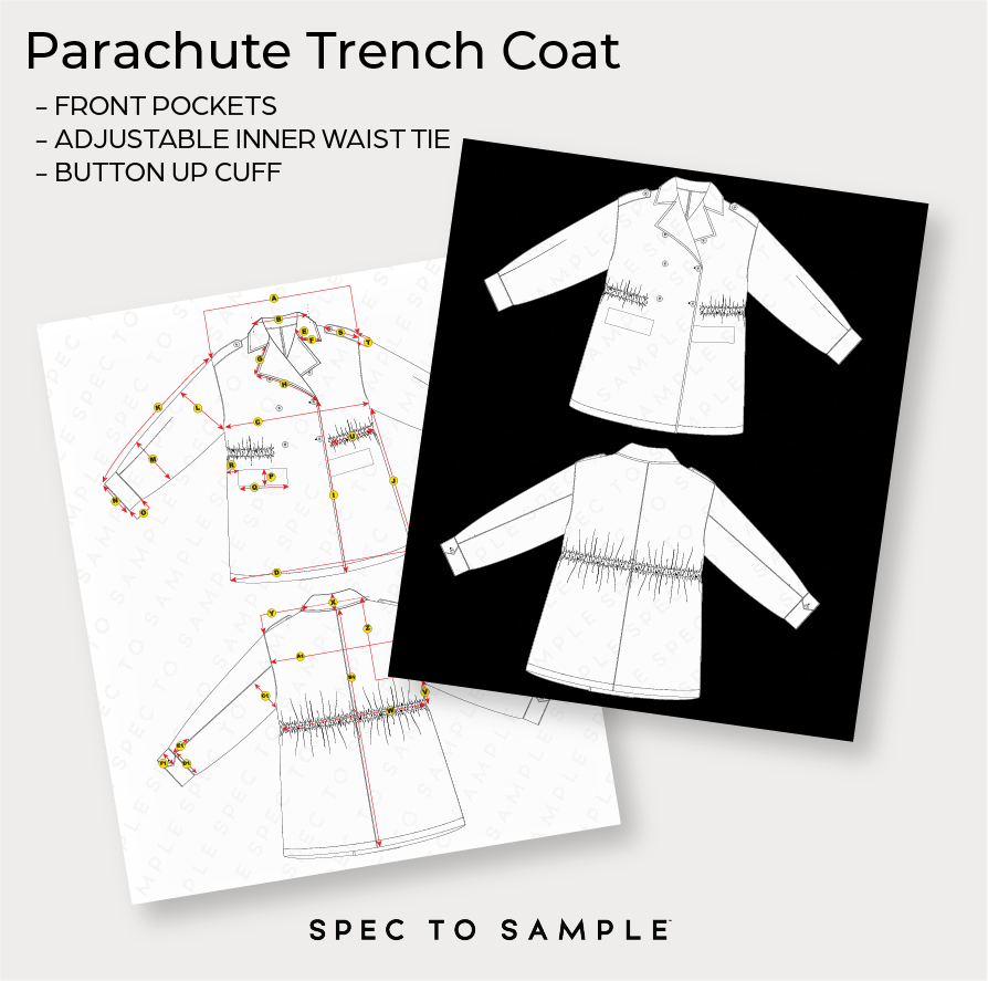 Parachute Trench Coat Sketch