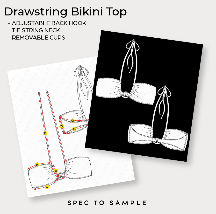 Strappy Bandeau Bikini Top Sketch