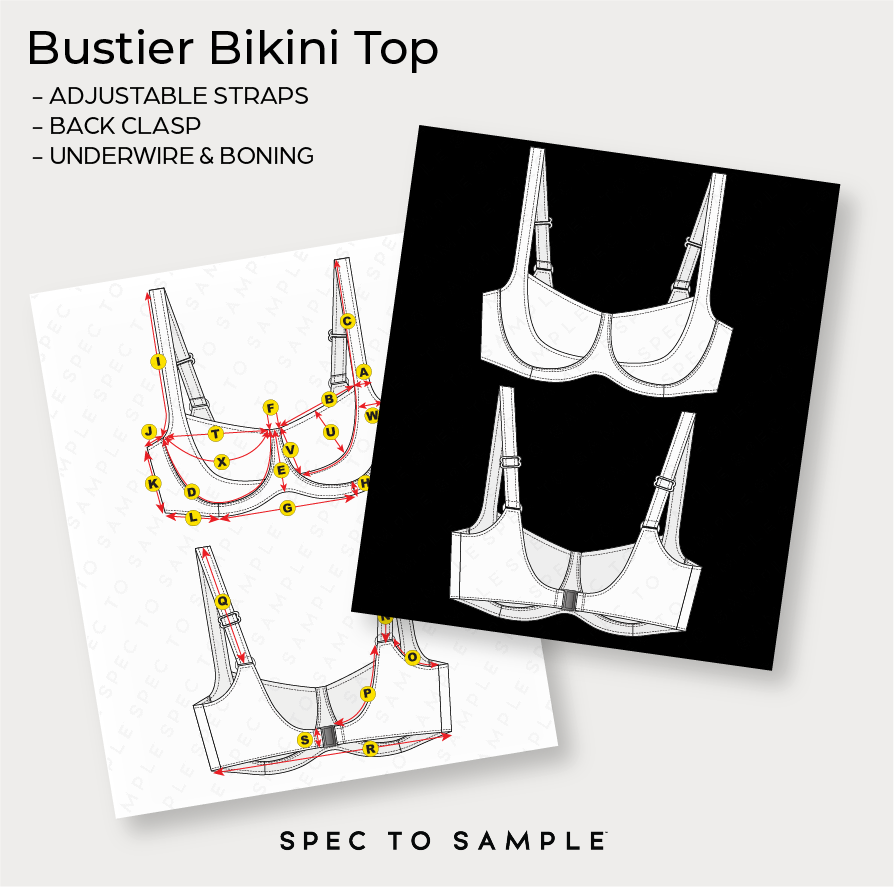 Balconette Underwire Bikini Top Sketch