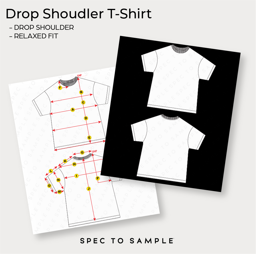 Drop Shoulder T-Shirt Sketch